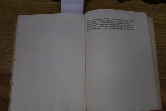 Golden Cockerel Press - Lawrence, Thomas Edward - Secret Despatches from Arabia, one of 970 bound in quarter